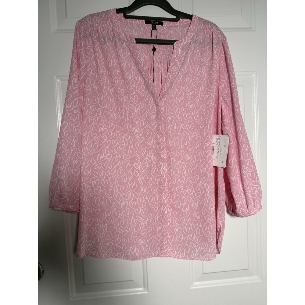 New NYDJ Pink Size Medium Long Sleeve Blouse #1599